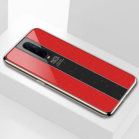 Custodia Silicone Specchio Laterale Cover per Oppo RX17 Pro Rosso