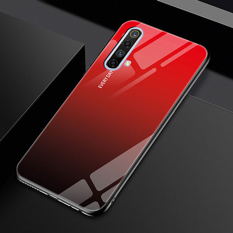 Custodia Silicone Specchio Laterale Cover per Realme X50 5G Rosso