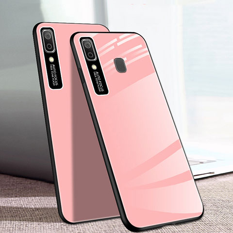 Custodia Silicone Specchio Laterale Cover per Samsung Galaxy A20e Rosa