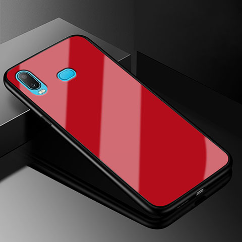 Custodia Silicone Specchio Laterale Cover per Samsung Galaxy A6s Rosso