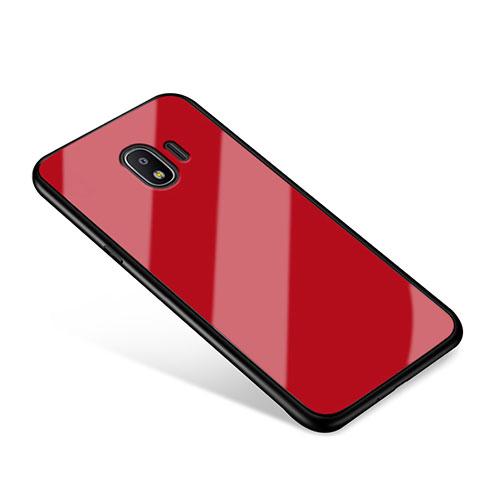 Custodia Silicone Specchio Laterale Cover per Samsung Galaxy J2 Pro (2018) J250F Rosso