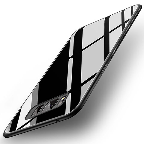 Custodia Silicone Specchio Laterale Cover per Samsung Galaxy S8 Plus Nero