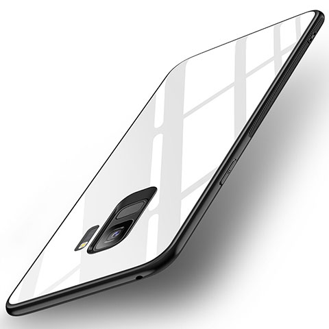 Custodia Silicone Specchio Laterale Cover per Samsung Galaxy S9 Bianco
