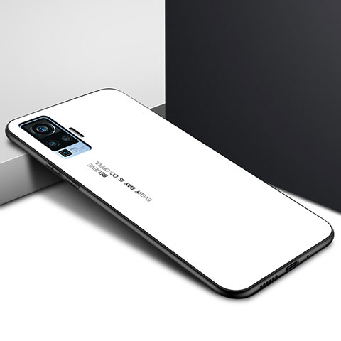 Custodia Silicone Specchio Laterale Cover per Vivo X51 5G Bianco