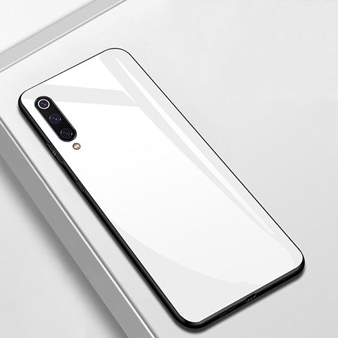 Custodia Silicone Specchio Laterale Cover per Xiaomi CC9e Bianco