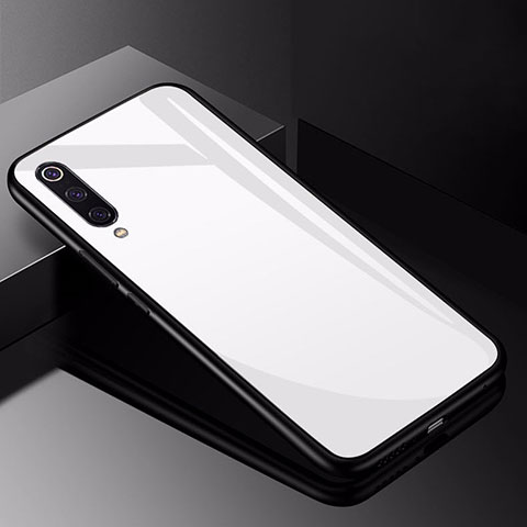 Custodia Silicone Specchio Laterale Cover per Xiaomi Mi 9 Bianco