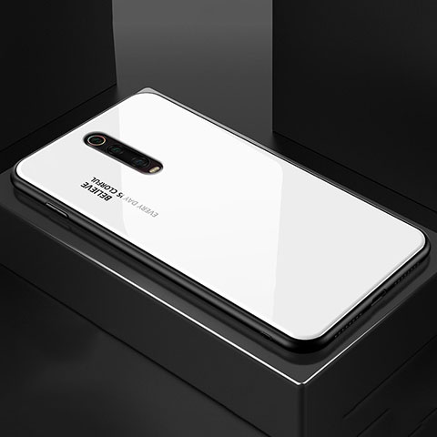 Custodia Silicone Specchio Laterale Cover per Xiaomi Mi 9T Bianco