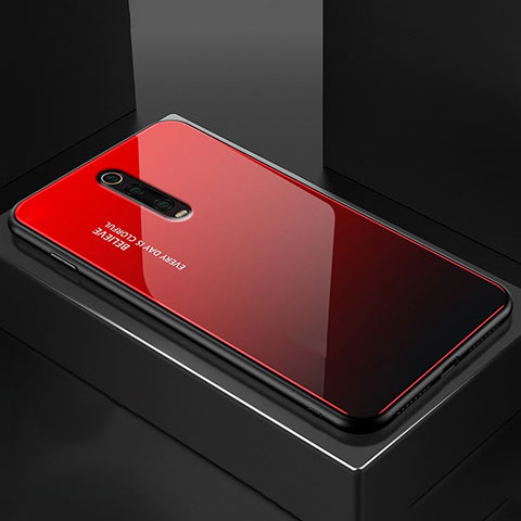 Custodia Silicone Specchio Laterale Cover per Xiaomi Mi 9T Rosso