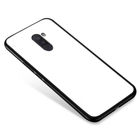 Custodia Silicone Specchio Laterale Cover per Xiaomi Pocophone F1 Bianco