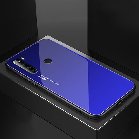 Custodia Silicone Specchio Laterale Cover per Xiaomi Redmi Note 8 Blu