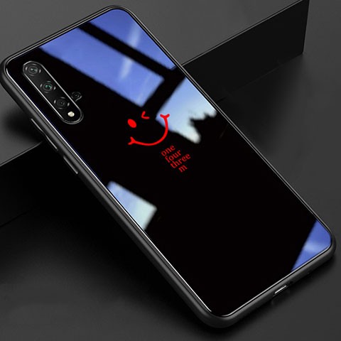 Custodia Silicone Specchio Laterale Cover T01 per Huawei Honor 20 Nero