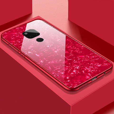 Custodia Silicone Specchio Laterale Cover T01 per Huawei Mate 20 Rosso