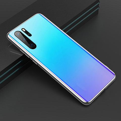 Custodia Silicone Specchio Laterale Cover T01 per Huawei P30 Pro Cielo Blu