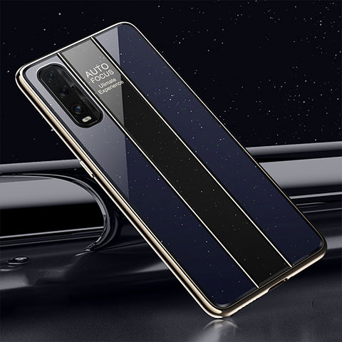 Custodia Silicone Specchio Laterale Cover T01 per Oppo Find X2 Blu