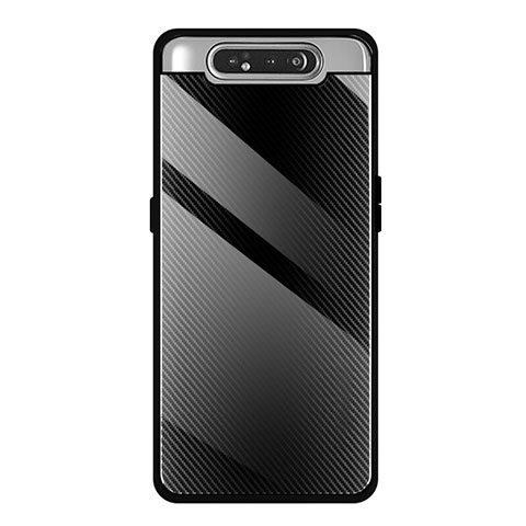 Custodia Silicone Specchio Laterale Cover T01 per Samsung Galaxy A90 4G Nero