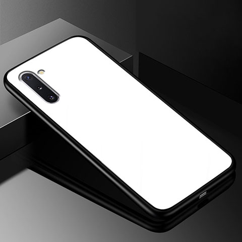 Custodia Silicone Specchio Laterale Cover T01 per Samsung Galaxy Note 10 5G Bianco