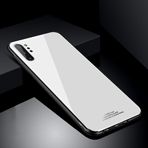 Custodia Silicone Specchio Laterale Cover T01 per Samsung Galaxy Note 10 Plus Bianco
