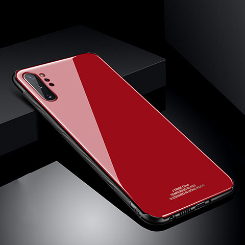 Custodia Silicone Specchio Laterale Cover T01 per Samsung Galaxy Note 10 Plus Rosso