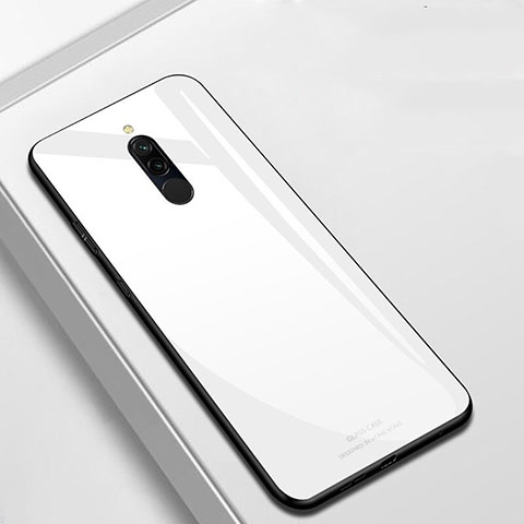 Custodia Silicone Specchio Laterale Cover T01 per Xiaomi Redmi Note 8T Bianco