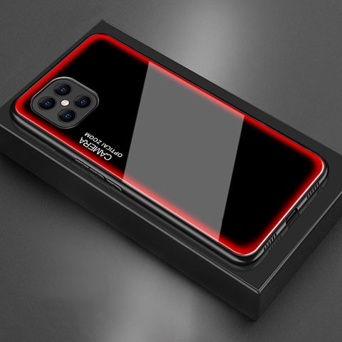 Custodia Silicone Specchio Laterale Cover T02 per Huawei Nova 8 SE 5G Rosso