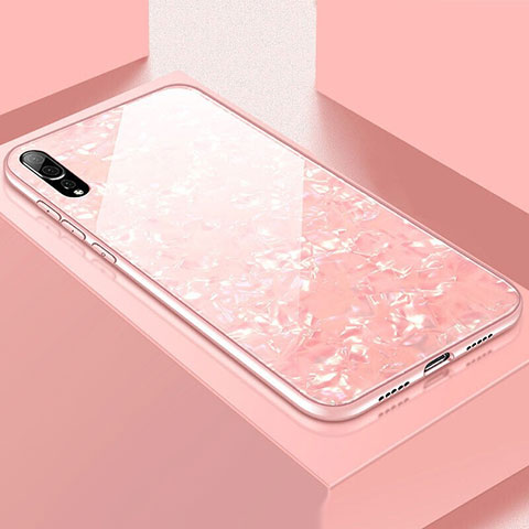 Custodia Silicone Specchio Laterale Cover T02 per Huawei P20 Pro Rosa