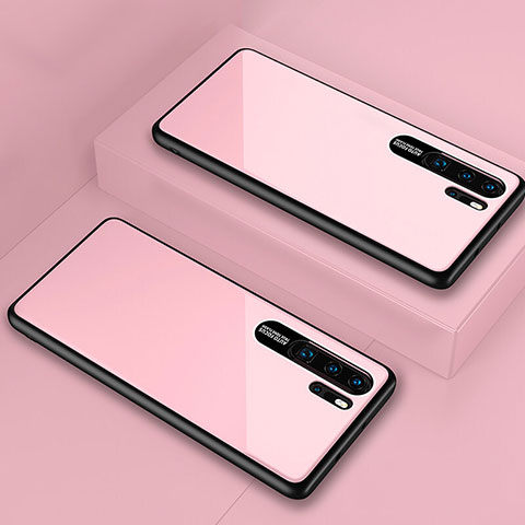 Custodia Silicone Specchio Laterale Cover T02 per Huawei P30 Pro Rosa
