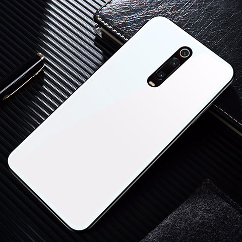 Custodia Silicone Specchio Laterale Cover T02 per Xiaomi Mi 9T Pro Bianco