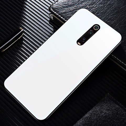 Custodia Silicone Specchio Laterale Cover T02 per Xiaomi Redmi K20 Pro Bianco