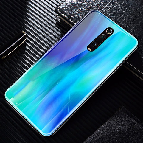 Custodia Silicone Specchio Laterale Cover T02 per Xiaomi Redmi K20 Pro Cielo Blu