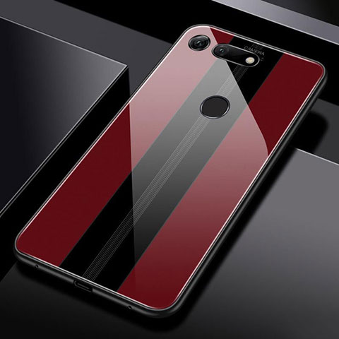 Custodia Silicone Specchio Laterale Cover T03 per Huawei Honor View 20 Rosso