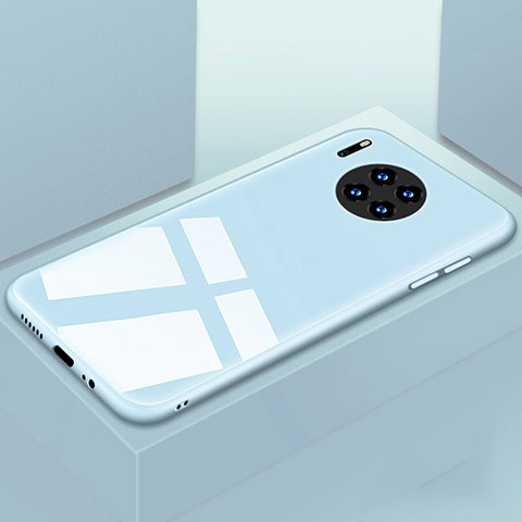 Custodia Silicone Specchio Laterale Cover T03 per Huawei Mate 30 Pro 5G Cielo Blu