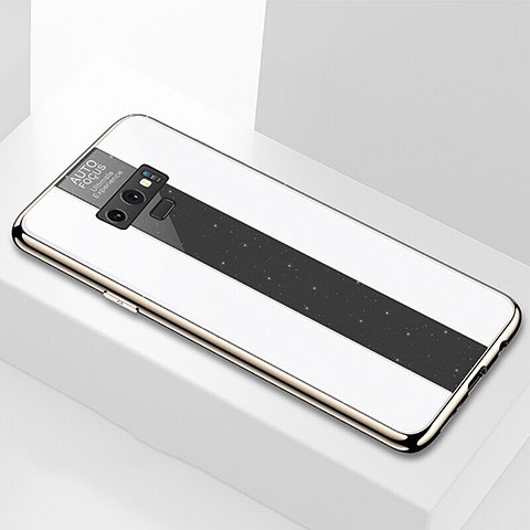 Custodia Silicone Specchio Laterale Cover T03 per Samsung Galaxy Note 9 Bianco
