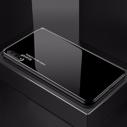 Custodia Silicone Specchio Laterale Sfumato Arcobaleno Cover H01 per Huawei Honor 20 Nero