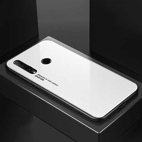 Custodia Silicone Specchio Laterale Sfumato Arcobaleno Cover H01 per Huawei Honor 20E Bianco