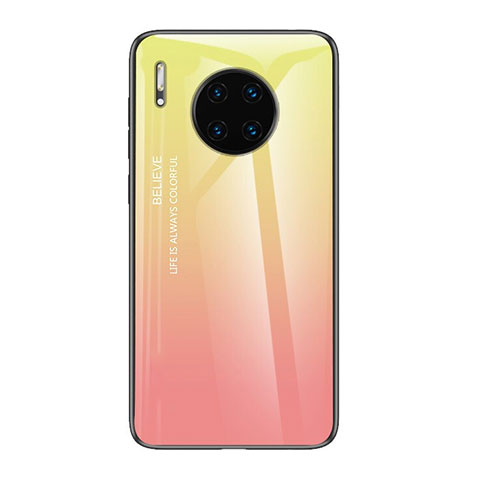 Custodia Silicone Specchio Laterale Sfumato Arcobaleno Cover H01 per Huawei Mate 30 Pro 5G Rosa