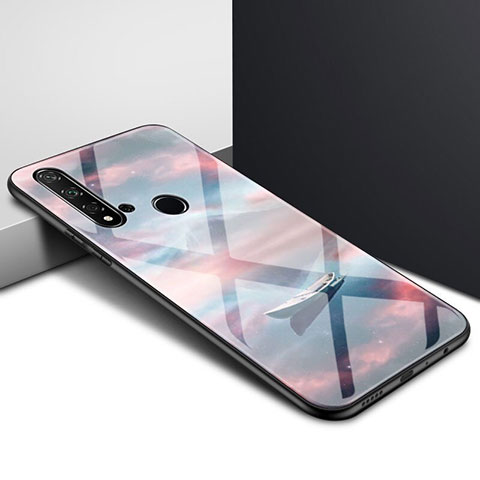 Custodia Silicone Specchio Laterale Sfumato Arcobaleno Cover H01 per Huawei P20 Lite (2019) Marrone