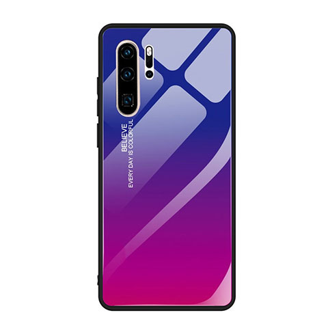 Custodia Silicone Specchio Laterale Sfumato Arcobaleno Cover H01 per Huawei P30 Pro Multicolore