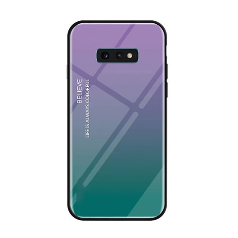 Custodia Silicone Specchio Laterale Sfumato Arcobaleno Cover H01 per Samsung Galaxy S10e Viola