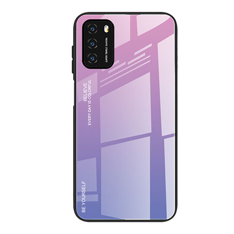 Custodia Silicone Specchio Laterale Sfumato Arcobaleno Cover H01 per Xiaomi Poco M3 Lavanda