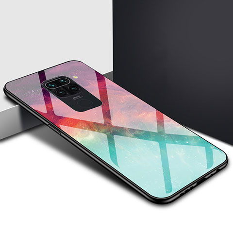 Custodia Silicone Specchio Laterale Sfumato Arcobaleno Cover H01 per Xiaomi Redmi Note 9 Multicolore