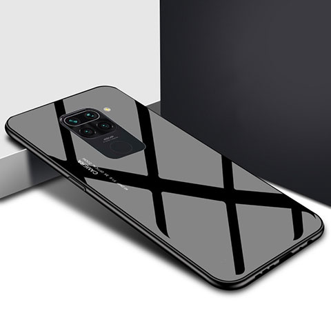 Custodia Silicone Specchio Laterale Sfumato Arcobaleno Cover H01 per Xiaomi Redmi Note 9 Nero