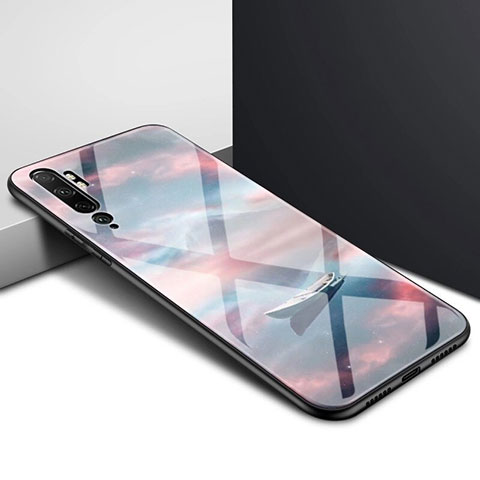 Custodia Silicone Specchio Laterale Sfumato Arcobaleno Cover H02 per Xiaomi Mi Note 10 Pro Marrone