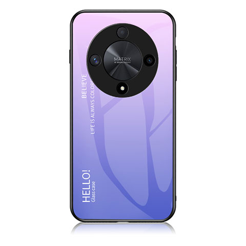 Custodia Silicone Specchio Laterale Sfumato Arcobaleno Cover LS1 per Huawei Honor X9b 5G Lavanda