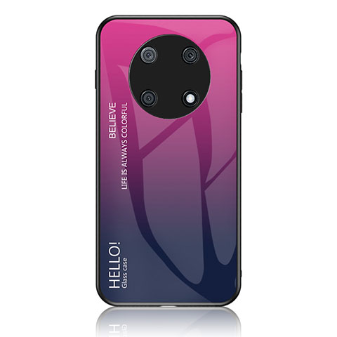 Custodia Silicone Specchio Laterale Sfumato Arcobaleno Cover LS1 per Huawei Nova Y90 Rosa Caldo