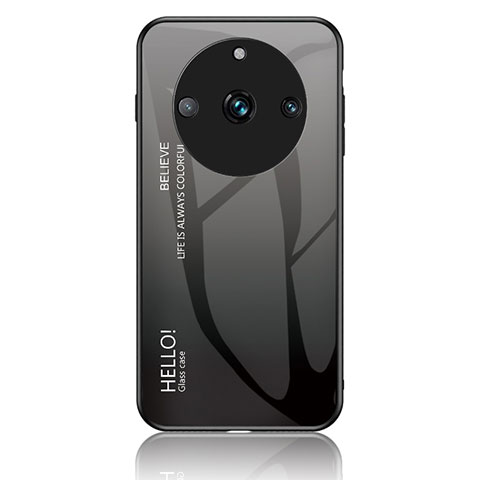 Custodia Silicone Specchio Laterale Sfumato Arcobaleno Cover LS1 per Realme 11 Pro 5G Grigio Scuro