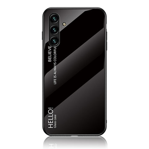 Custodia Silicone Specchio Laterale Sfumato Arcobaleno Cover LS1 per Samsung Galaxy A13 5G Nero