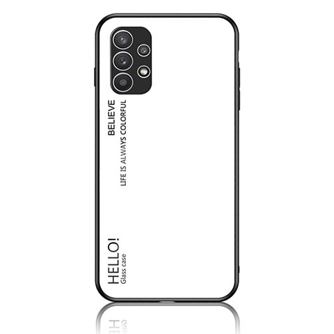 Custodia Silicone Specchio Laterale Sfumato Arcobaleno Cover LS1 per Samsung Galaxy A23 5G Bianco