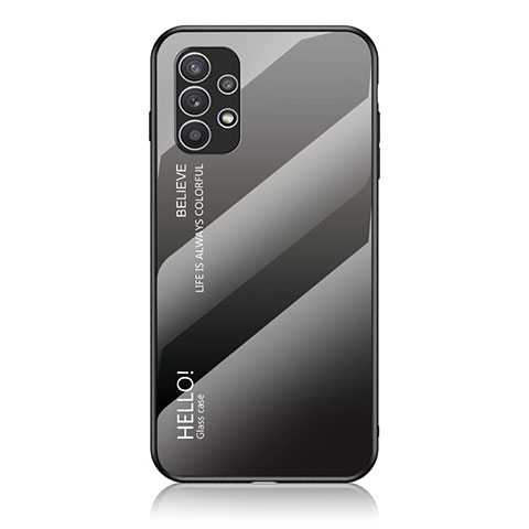 Custodia Silicone Specchio Laterale Sfumato Arcobaleno Cover LS1 per Samsung Galaxy A23 5G Grigio Scuro