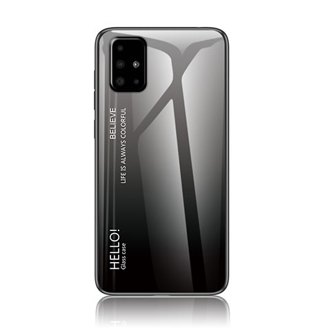Custodia Silicone Specchio Laterale Sfumato Arcobaleno Cover LS1 per Samsung Galaxy A51 4G Grigio Scuro