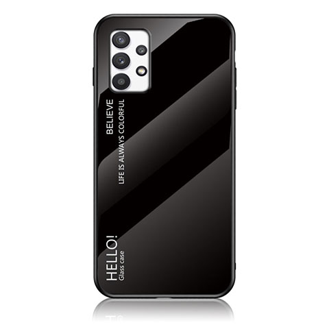 Custodia Silicone Specchio Laterale Sfumato Arcobaleno Cover LS1 per Samsung Galaxy A53 5G Nero